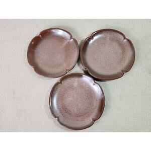 Frankoma Pottery Saucers Plate Plainsman Peach Mountain 5E Brown 5 3/4" Vintage